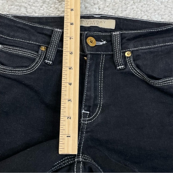 Burberry Brit Flare Black Jeans. Retro 70s Contrast Stitch. Tagged 27, Actual 24 - Picture 11 of 15